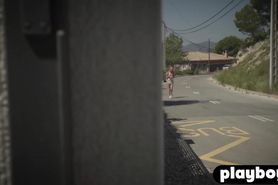 Petite blonde model liked wet posing and striptease