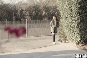 Scared big ass MILF used by a big guy and he fucked her