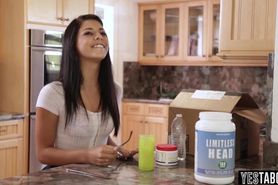 Gina Valentina as the sexy limitless head in this scene