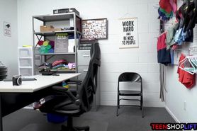 Young blonde thief busted and exploited by a hung mall 