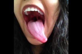 Sexy Brazilian Girl Big Long Tongue and Uvula