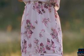 Petite Asian teen model Kit Rysha hot outdoor stripteas