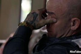 Stepdad spanked and fucked babes ass after blowjob