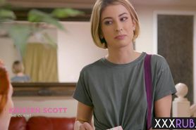 Petite MILF experienced weird massage by sexy teen