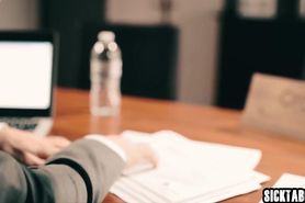 Sexy babe cleaned guys pants and his big hard penis