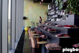 Amazing brunette babe model passion danced and posed