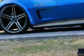 Petite Playboy model Maija Riika sensual outdoor stript