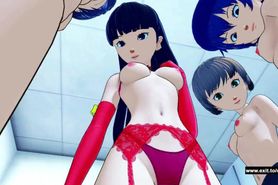 Hentai teens fucked in a public toilet