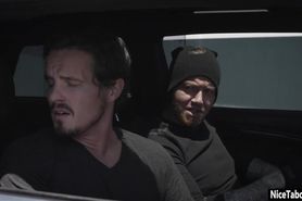 Sweet blonde MILF fucked in asshole by two thieves