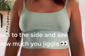 Thick girl bouncing her ass and titties on TikTok