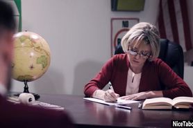 Group of students learned busty teacher dirty things