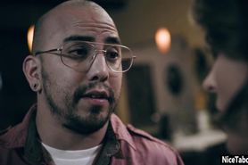 Naughty big tits MILF sucked stepsons big hard penis