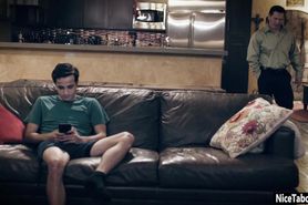 Big tits blonde sucked stepsons big cock before sex