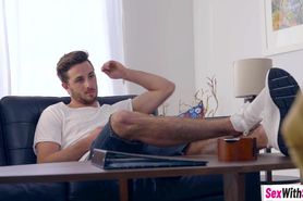 Latina blows her stepbro and bends over to get fucked