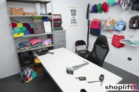 Hot teen fucks hard in the policemans office after he c