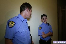 Petite Asian thief sucked cops dick before hardcore sex