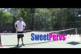 Redhead teen seducing and fucking her tennis trainer ne