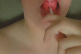 Lollipop in pussy
