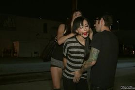 Bound brunette public anal fucked