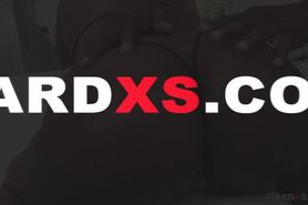 Fat-ass black bimbo enjoying hard anal