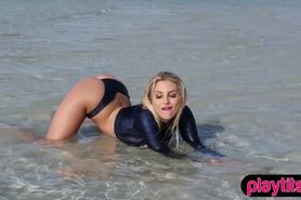 Awesome blonde Khloe Terae having a special sexy diving