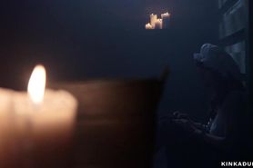 Priest fucks adulteress in bondage