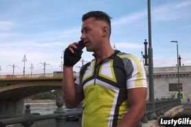 Mature woman Arwen sucking Mugurs throbbing cock