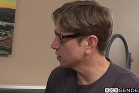 Older guy sucked shemales big hard dick before she got 