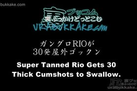 Rio Gets 30 Thick Cumshots to Swallow