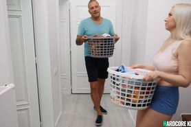 Rival roommates fuck in laundry room