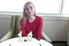 Petite blonde amateur teen swallows a meat rope