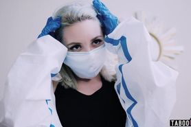 Crazy quarantine pandemic porn with blonde teen Lola Fa