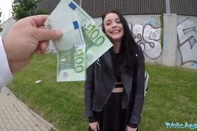 An amateur for money will show her tits give a blowjob 