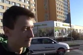 Public bitch with two cocks