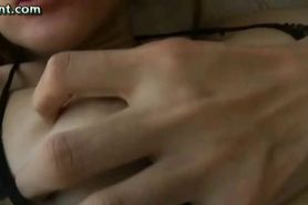 Ladyboy touching her tits and jerks