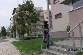 European amateur banging in public pov