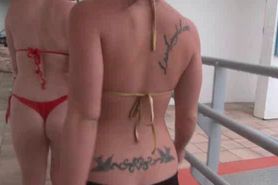 Dirty chicks working big butts and horny cunts in the p