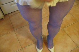 Cum in blue pantyhose 04