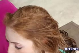 Redhead teen Natalie Lust internal cum