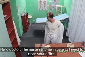 Doctor fucks nurse and cleaning lady