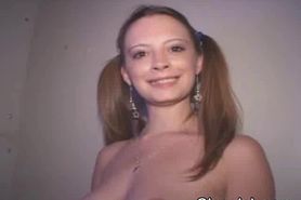 Pig Tailed Blonde At Glory Hole