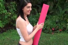 Wet college teens having a pool foursome