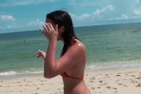 Brunette gets pussy rubbed in POV style