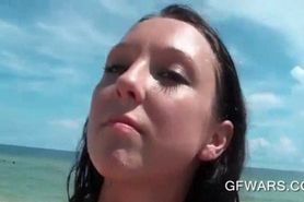 Brunette gets pussy rubbed in POV style
