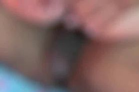 College slut gives BJ while strapon fucked