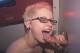 Punkish Blonde Amateur Sucking Dick At Glory Hole