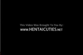 Busty hentai cutie sucking dildo