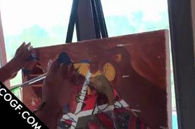 Choco slut enjoying a pussy lick in POV style