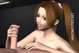 Pigtailed 3D hentai girl suck cock for sperm