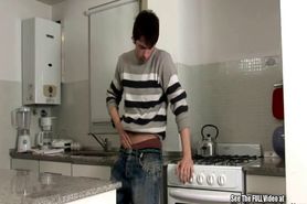 Hot Latin Cook Jacking Off In Kitchen